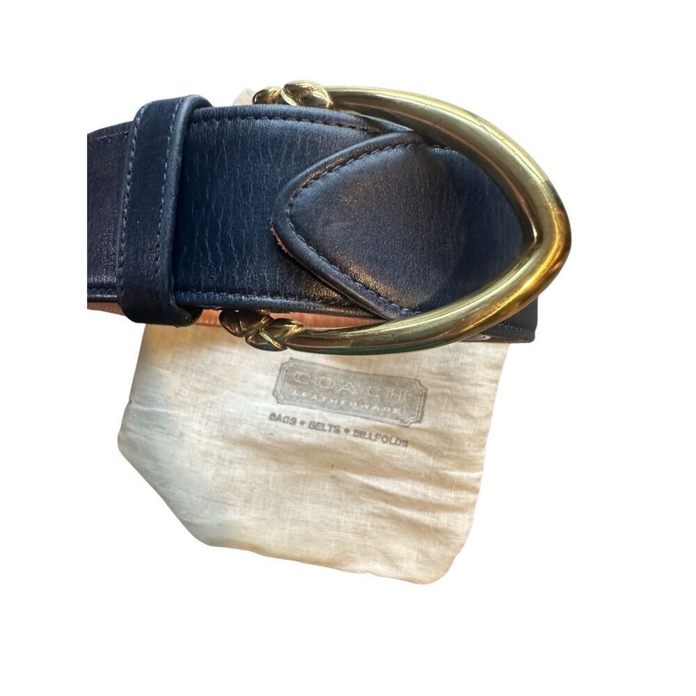 COACH 3906 Vintage Navy Belt Small Brass Buckle - Picture 2 of 14